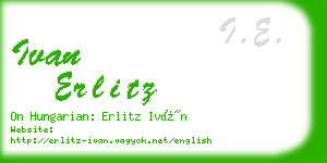 ivan erlitz business card